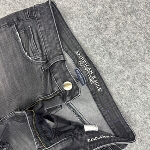 American Eagle Outfitters Womens Hi Rise Shortie Shorts Black Denim Size 6
